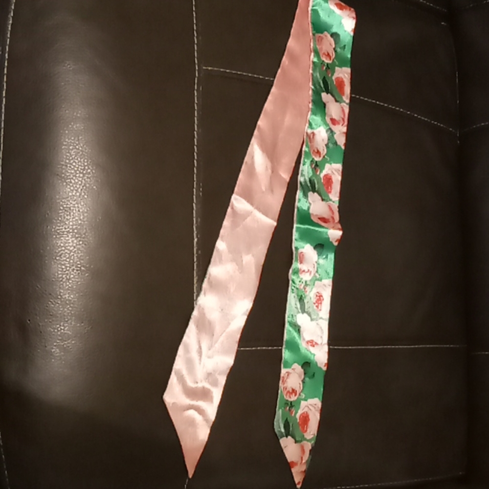 pink and green floral scarf
